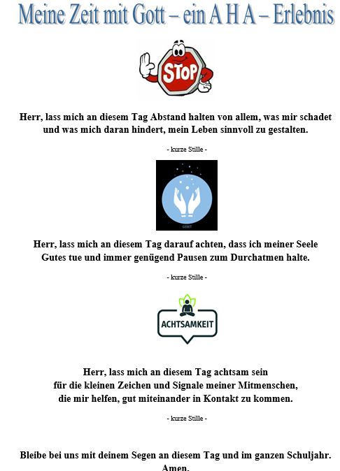 Schuljahresanfangsgottesdienst 2020